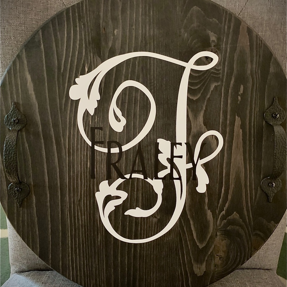 Custom serving trays and wooden signs